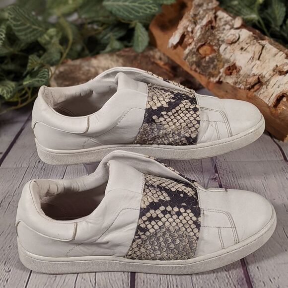 VINCE 'VISTA' PYTHON EFFECT LEATHER BAND SNEAKERS - Picture 4 of 8